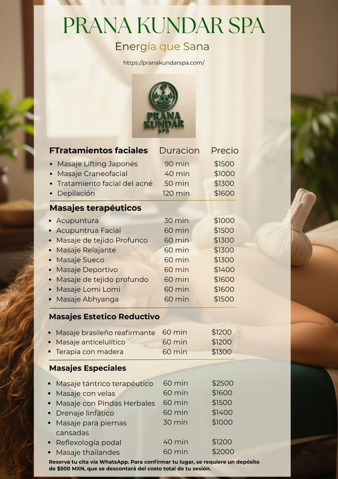 CATALOGO PRANA KUNDAR SPA 2026